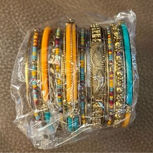 Antique Style Seed Bead Bohemian Multi Color Stackable Bangles
Bracelet Set